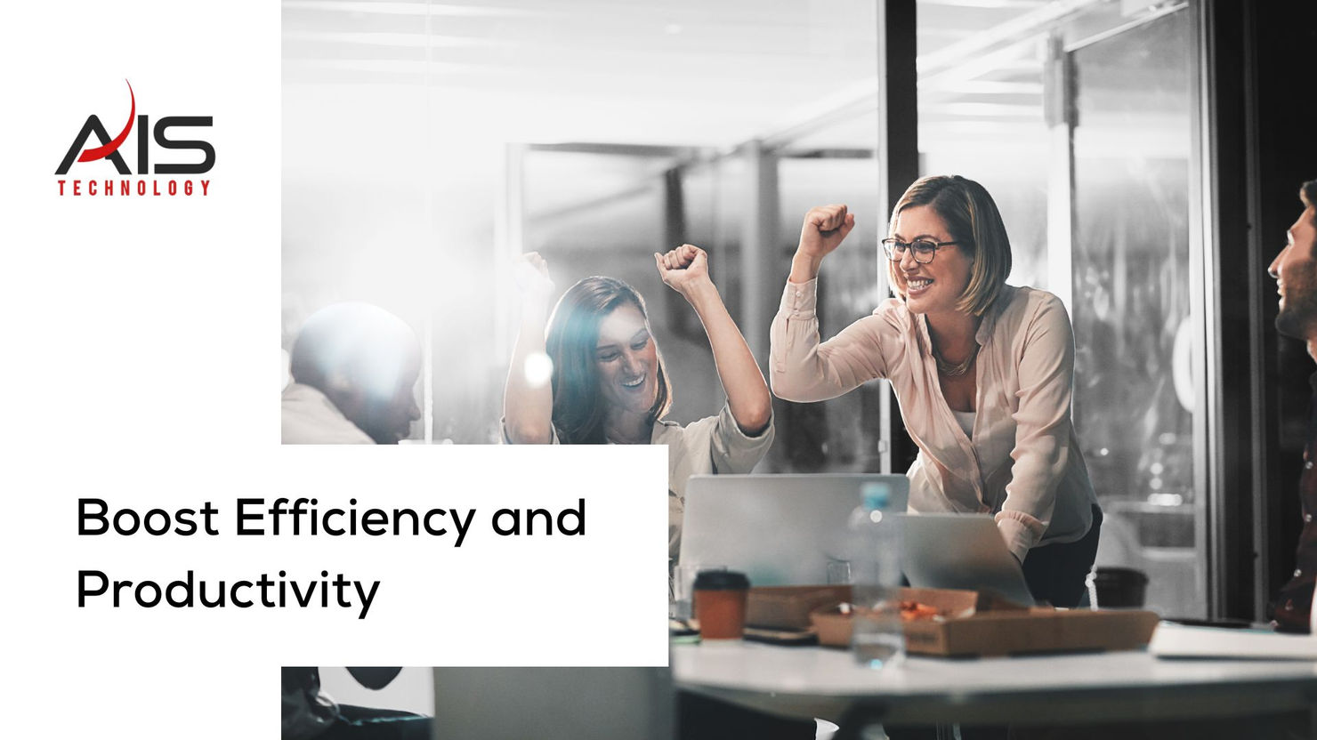 happy employees in an office