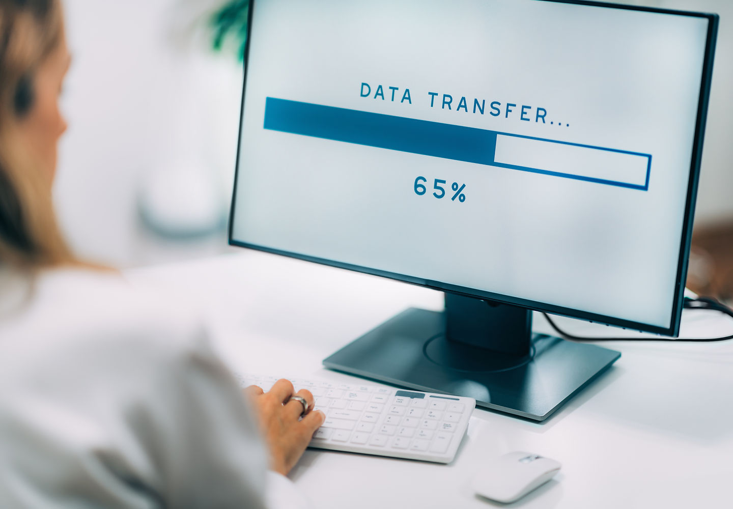 Engineer carrying out a data migration